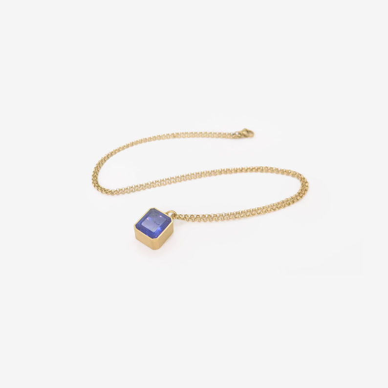 LOLA BROOKS 18K & EMERALD-CUT TANZANITE PENDANT, 5.31CT