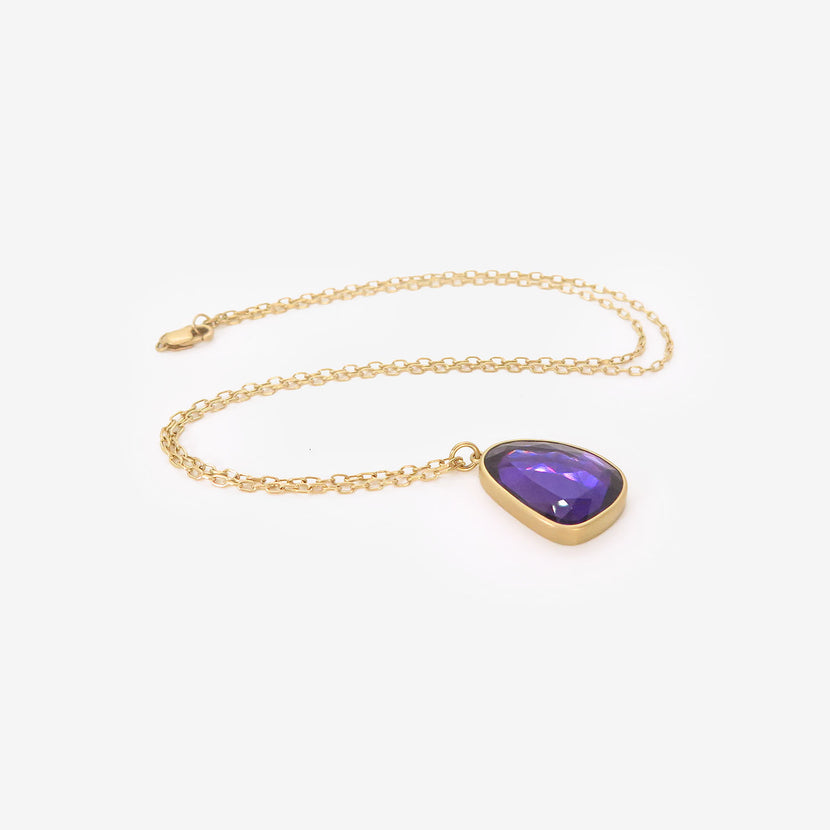 LOLA BROOKS 18K & AMETHYST SEQUIN PEBBLE PENDANT, 9.02CT