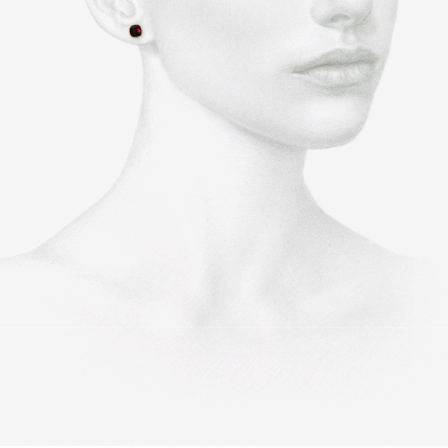 LOLA BROOKS 18K & ANTIQUE CUSHION-SHAPED ROSE-CUT GARNET STUDS, 5.9CT