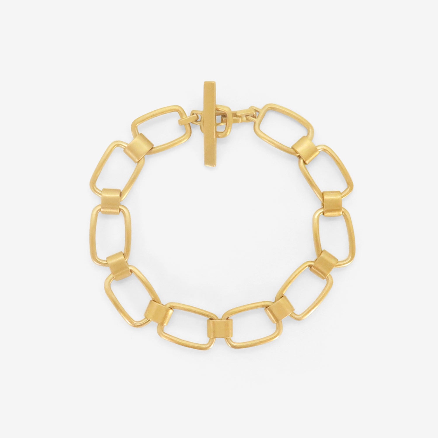 LOLA BROOKS 22K CHICLET LINK BRACELET