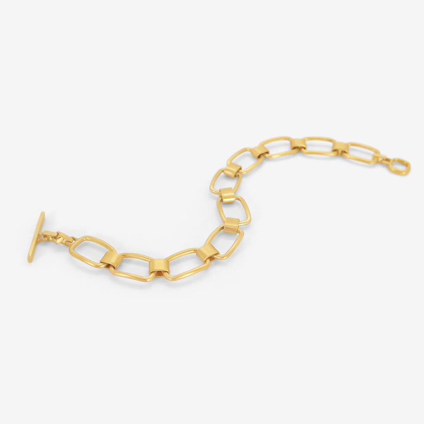 LOLA BROOKS 22K CHICLET LINK BRACELET