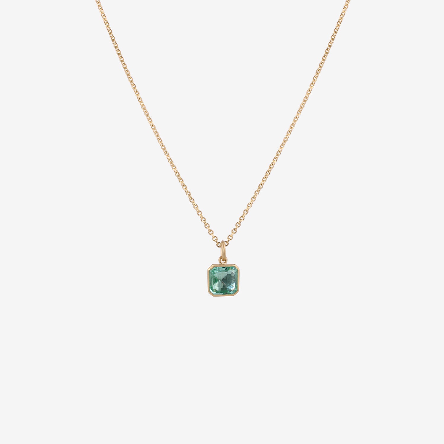 LOLA BROOKS 18K & SQUARE EMERALD-CUT COLOMBIAN EMERALD PENDANT, 2.62CT