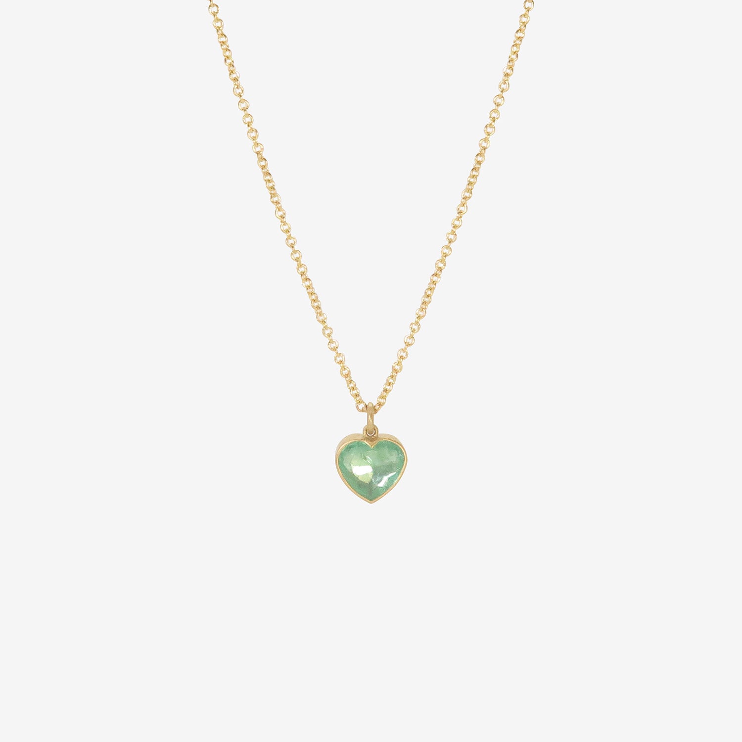 LOLA BROOKS 18K & COLOMBIAN EMERALD SWEETHEART NECKLACE, 4.36CT