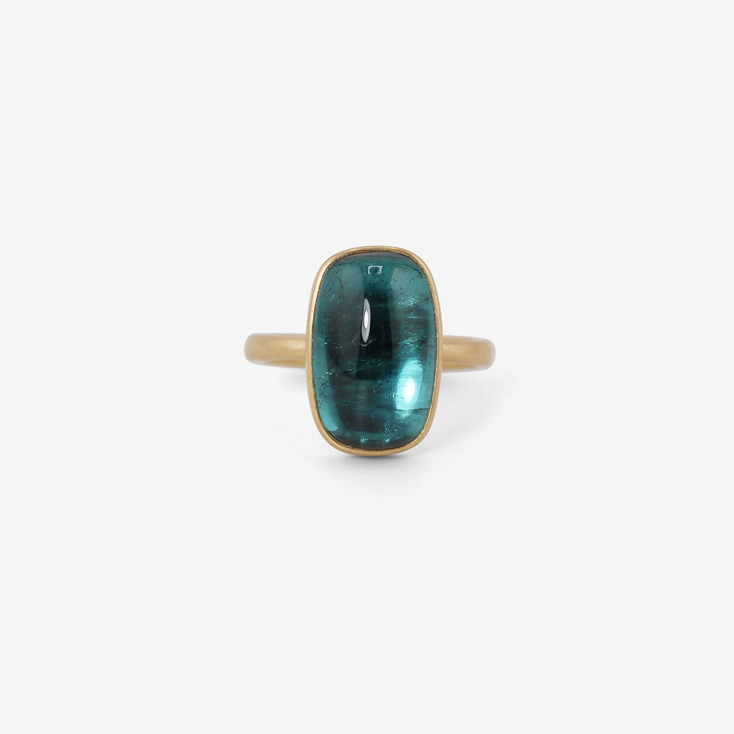 LOLA BROOKS 18K & LONG CUSHION-SHAPED BLUE GREEN TOURMALINE RING, 8.95CT