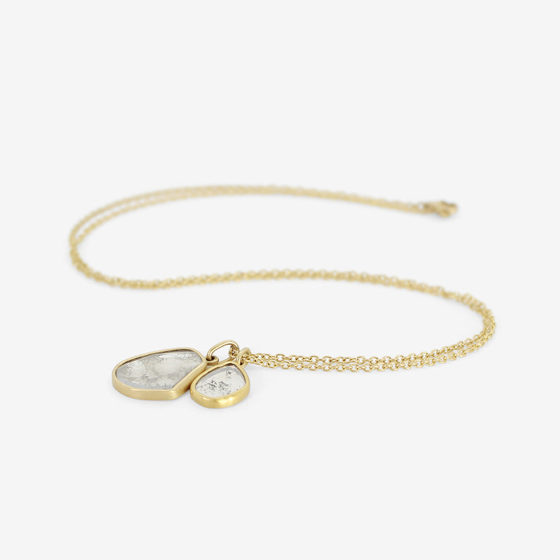 LOLA BROOKS 18K & DOUBLE DIAMOND SHARD PENDANT, 2.87CT