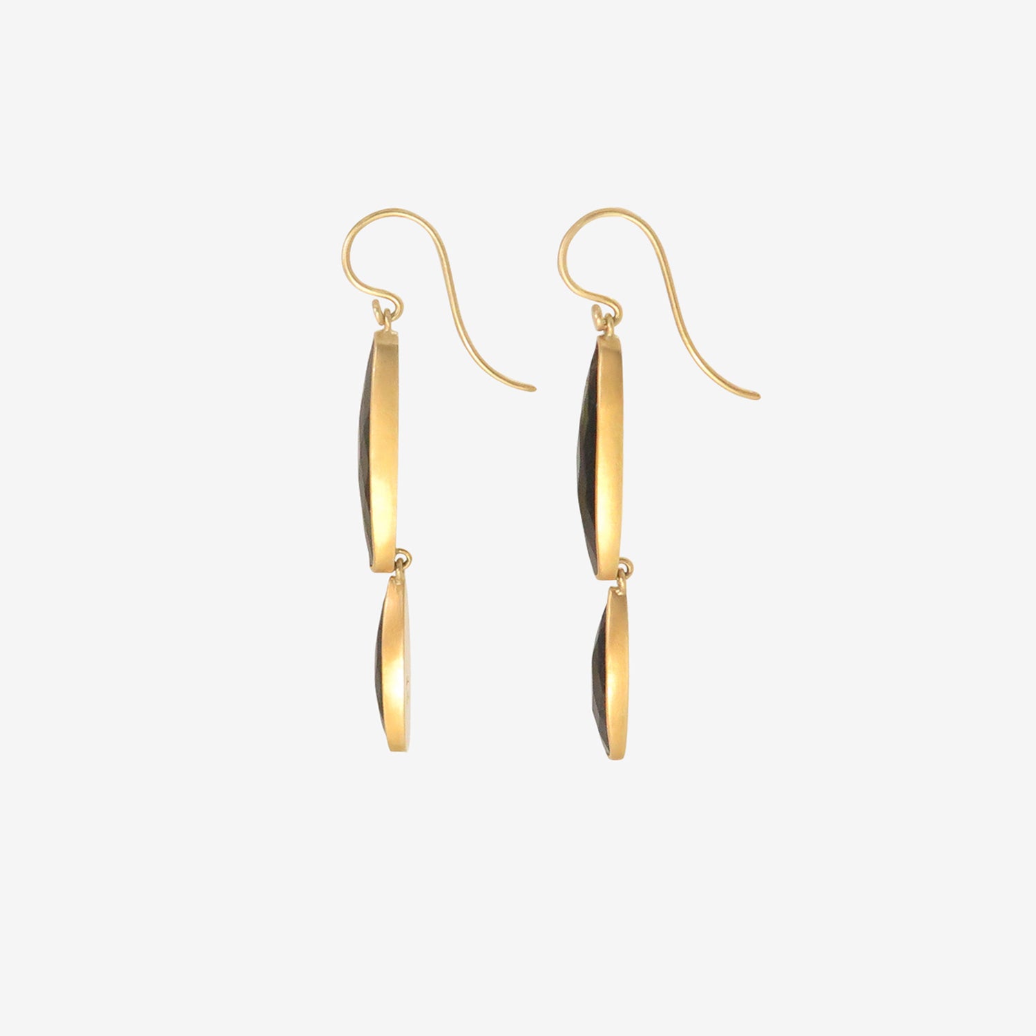 LOLA BROOKS 22K & GREEN TOURMALINE DOUBLE DROP EARRINGS, 8.16CT