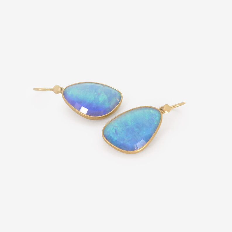 LOLA BROOKS 18K & AUSTRALIAN OPAL WING EARRINGS, 7.53CT