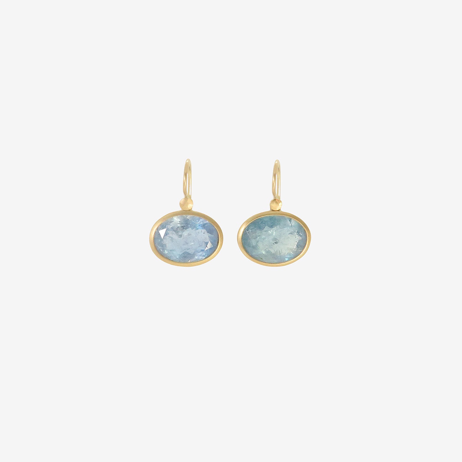 LOLA BROOKS 18K & OVAL AQUAMARINE EARRINGS, 16.13CT