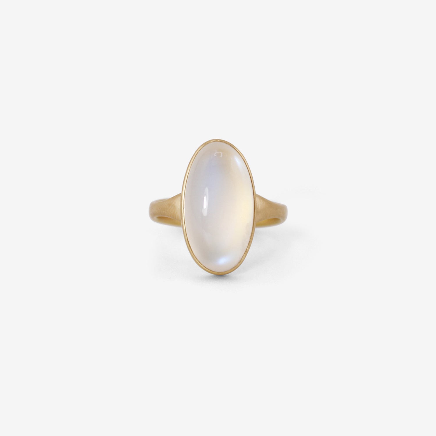 LOLA BROOKS 18K & ELONGATED OVAL MOONSTONE RING, 7CT
