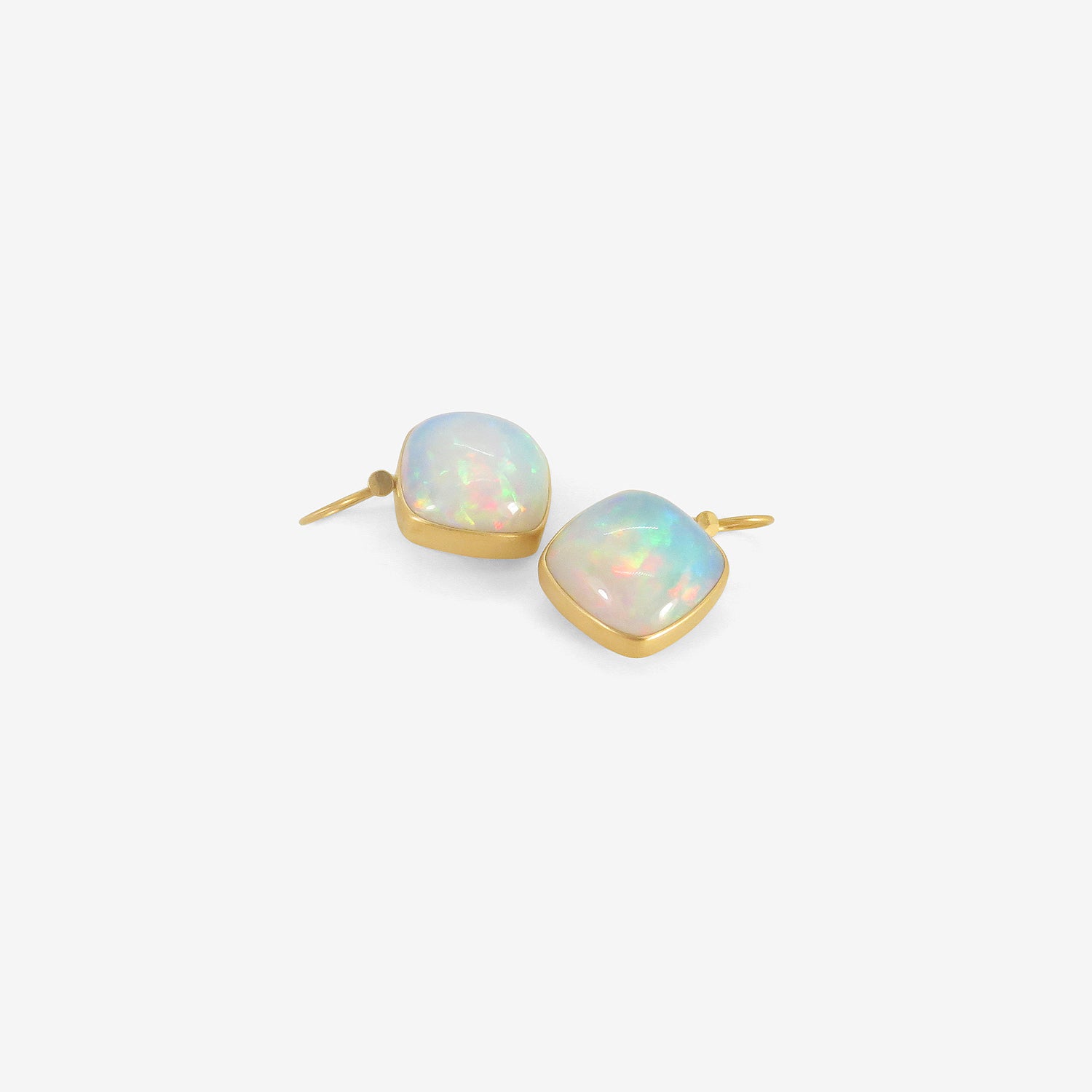 LOLA BROOKS 18K & CUSHION ETHIOPIAN OPAL DROP EARRINGS, 28.01CT
