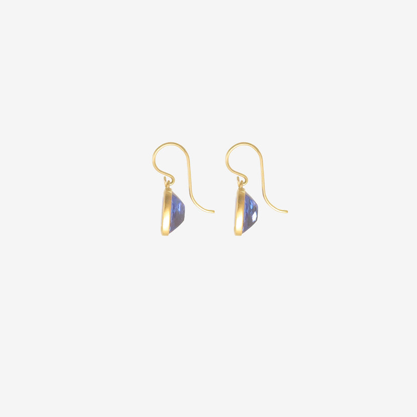 LOLA BROOKS 18K & FANCY TANZANITE CUSHION DROP EARRINGS, 8.83CT