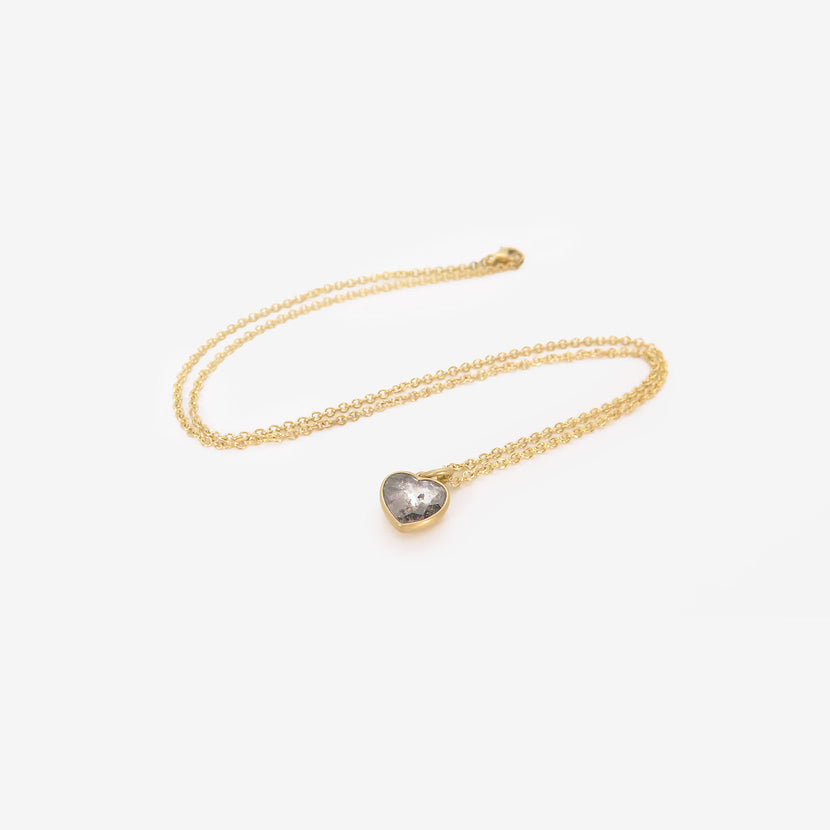 LOLA BROOKS 18K & GREY DIAMOND SWEETHEART NECKLACE, 2.18CT