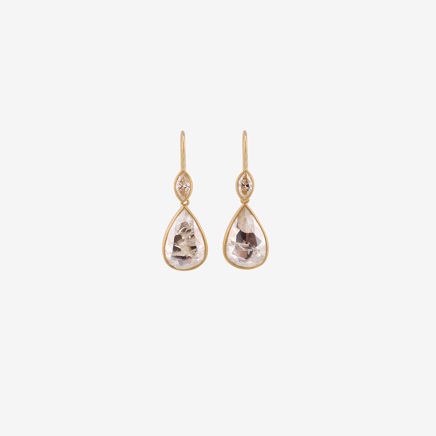 LOLA BROOKS 22K & ICY DIAMOND DROP EARRINGS, 5.69CT
