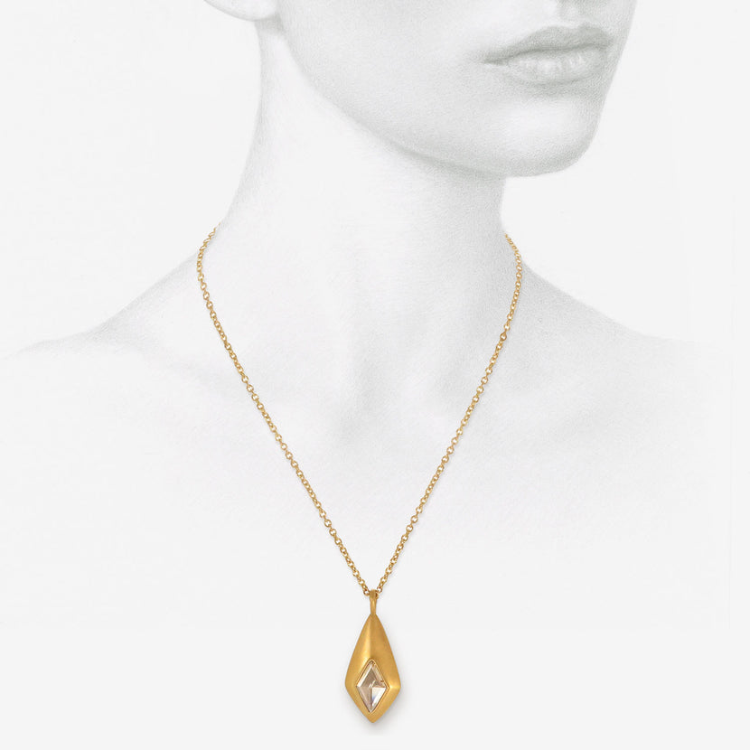 LOLA BROOKS 22K & KITE-SHAPED CHAMPAGNE DIAMOND PENDANT, 2.98CT