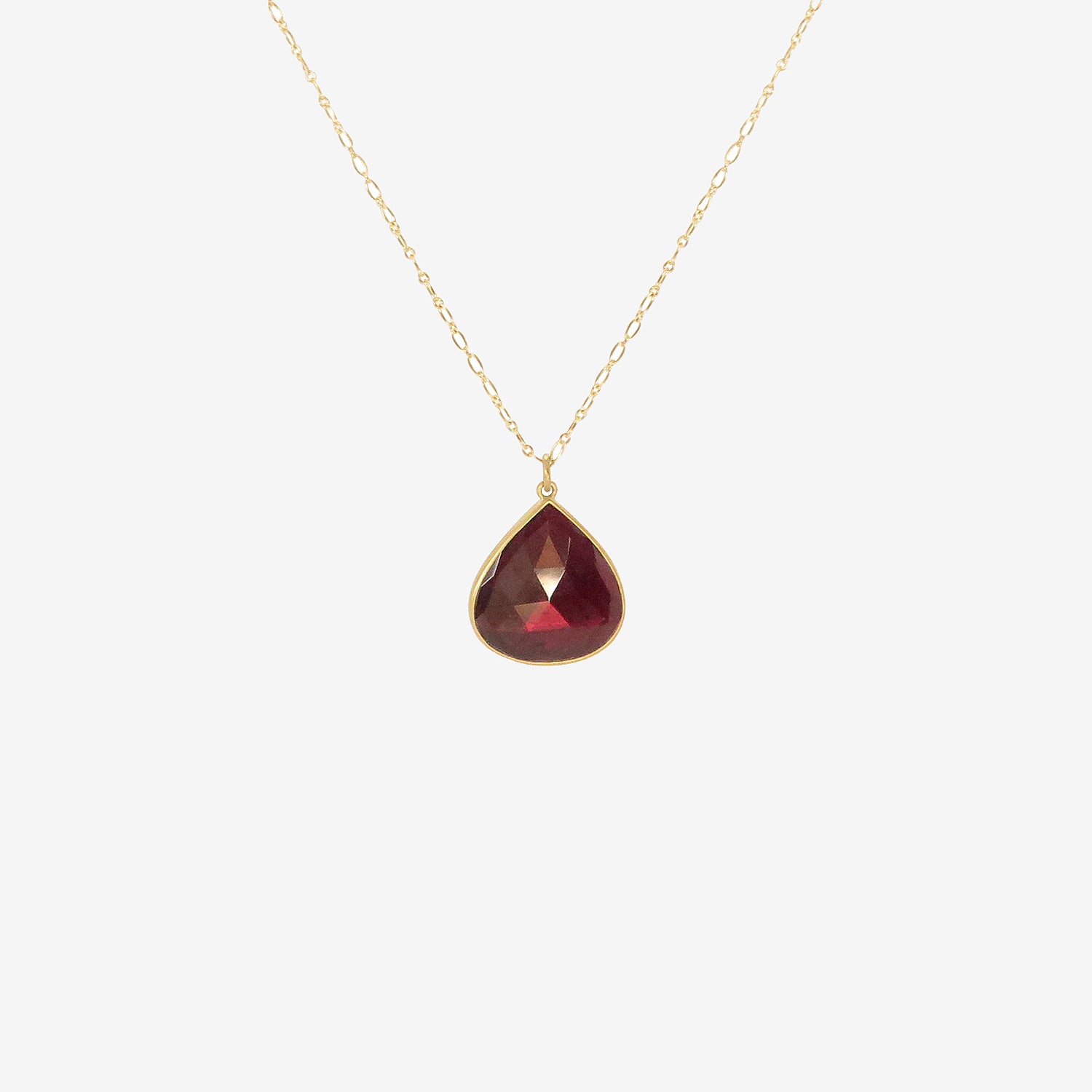 LOLA BROOKS 18K & LARGE TEARDROP-SHAPED GARNET PENDANT, 19.07CT