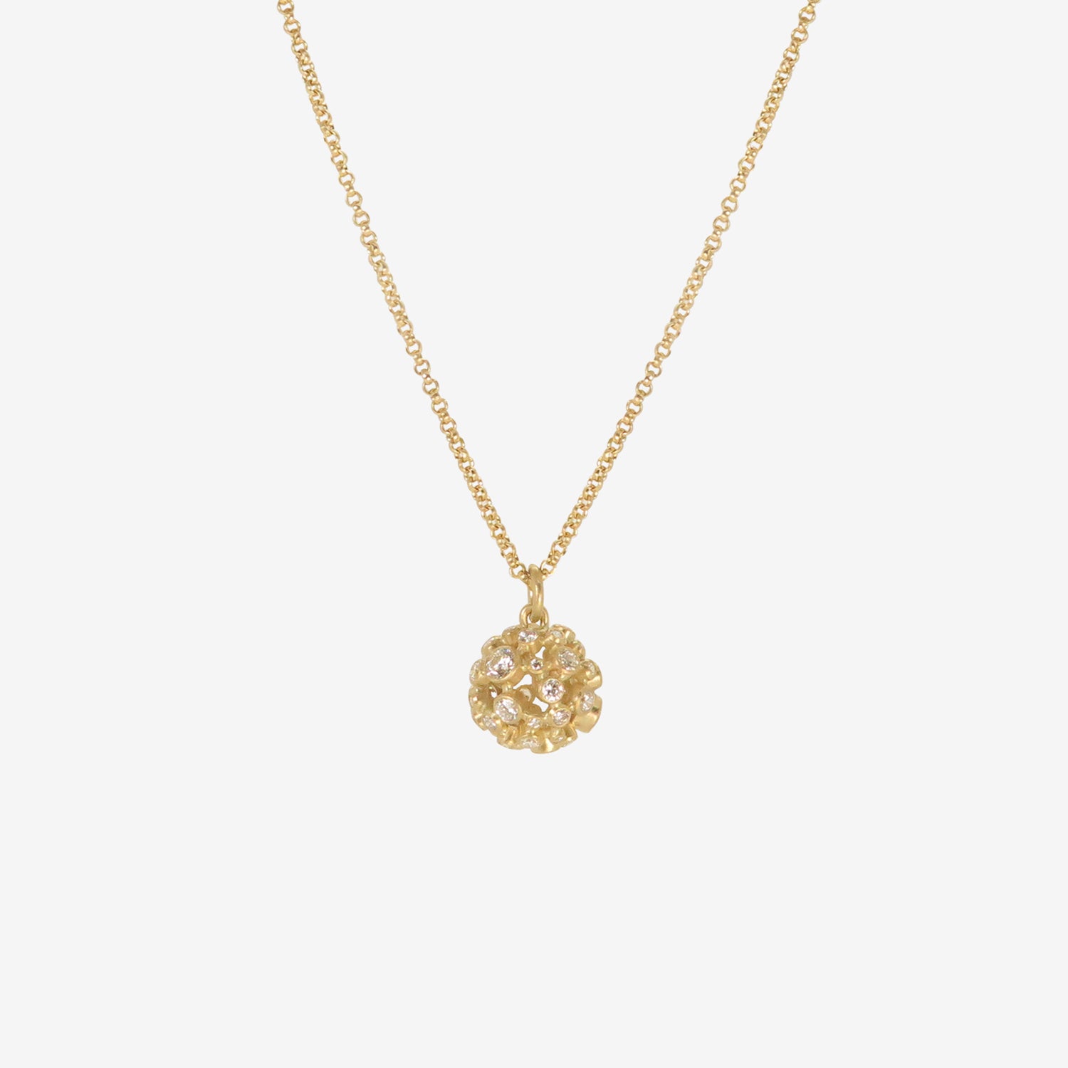 LOLA BROOKS 18K & DIAMOND SMALL DISCO BALL PENDANT, 2.73CT