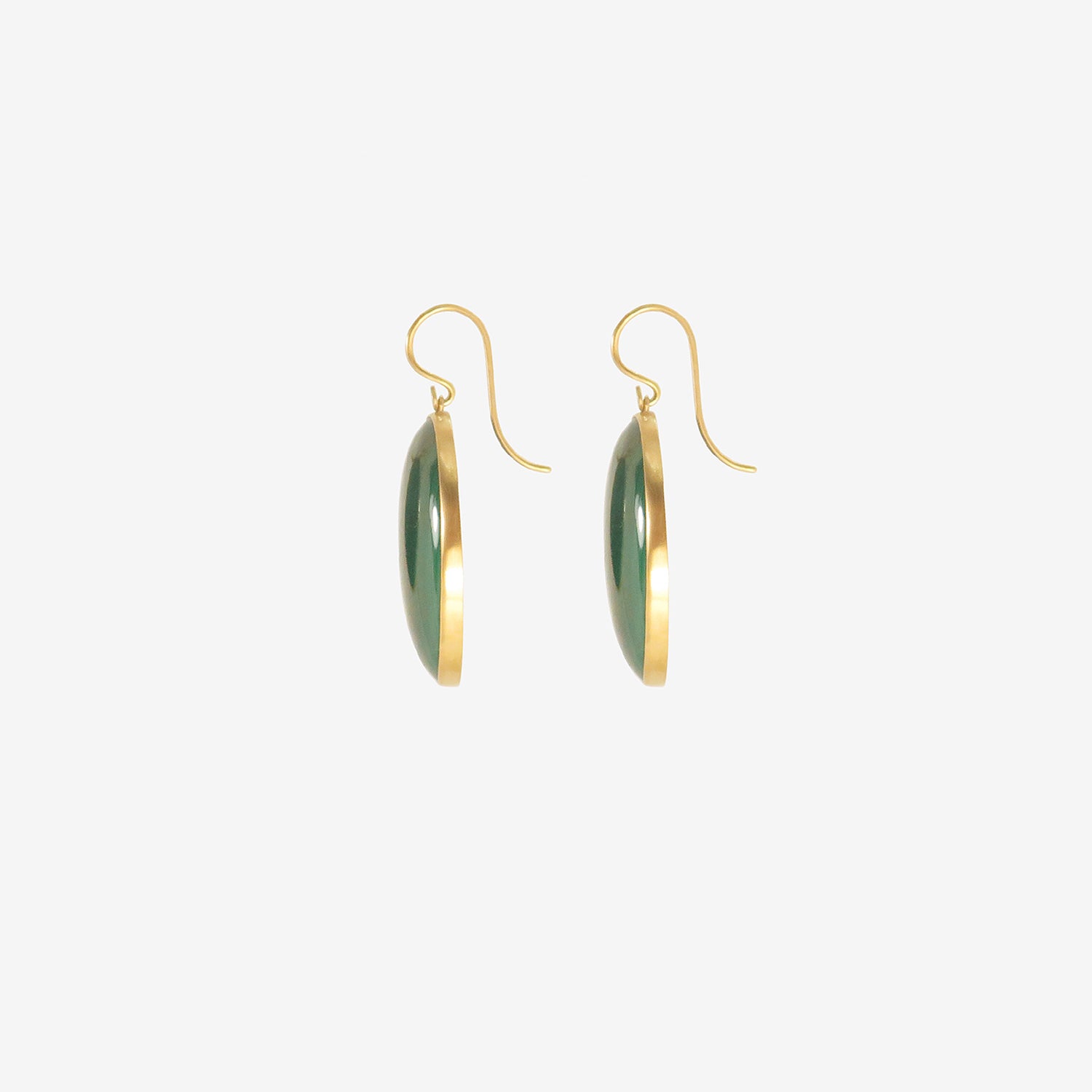 LOLA BROOKS 18K & OVAL MALACHITE DROP EARRINGS, 75.01CT