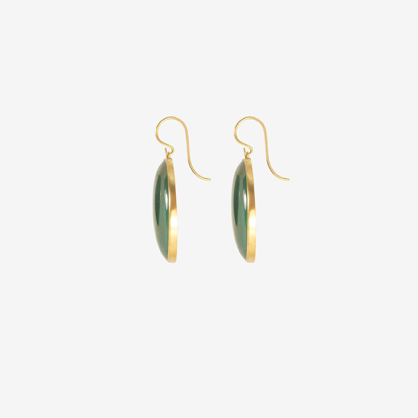 LOLA BROOKS 18K & OVAL MALACHITE DROP EARRINGS, 75.01CT