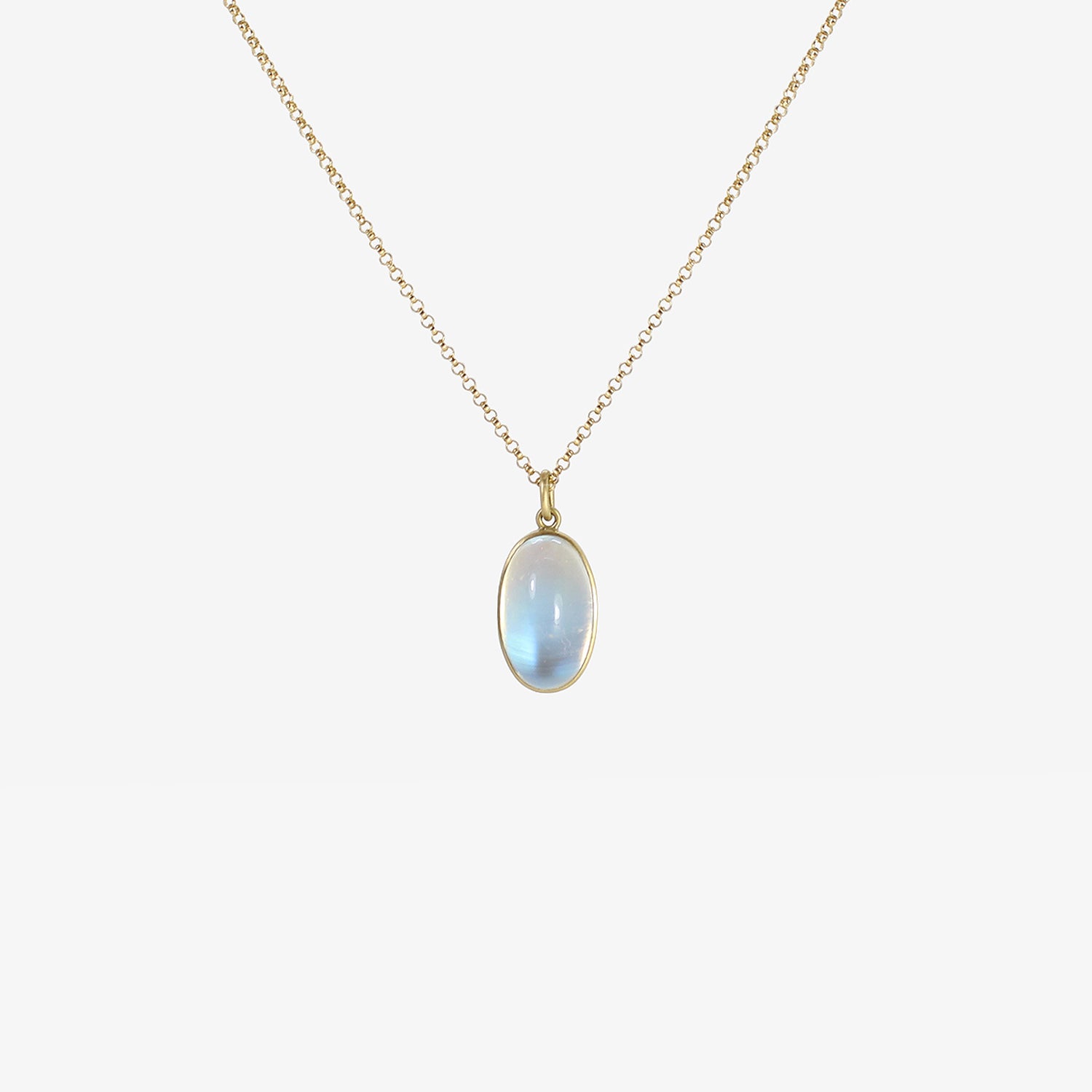 LOLA BROOKS 18K & OVAL RAINBOW MOONSTONE PENDANT, 10.44CT