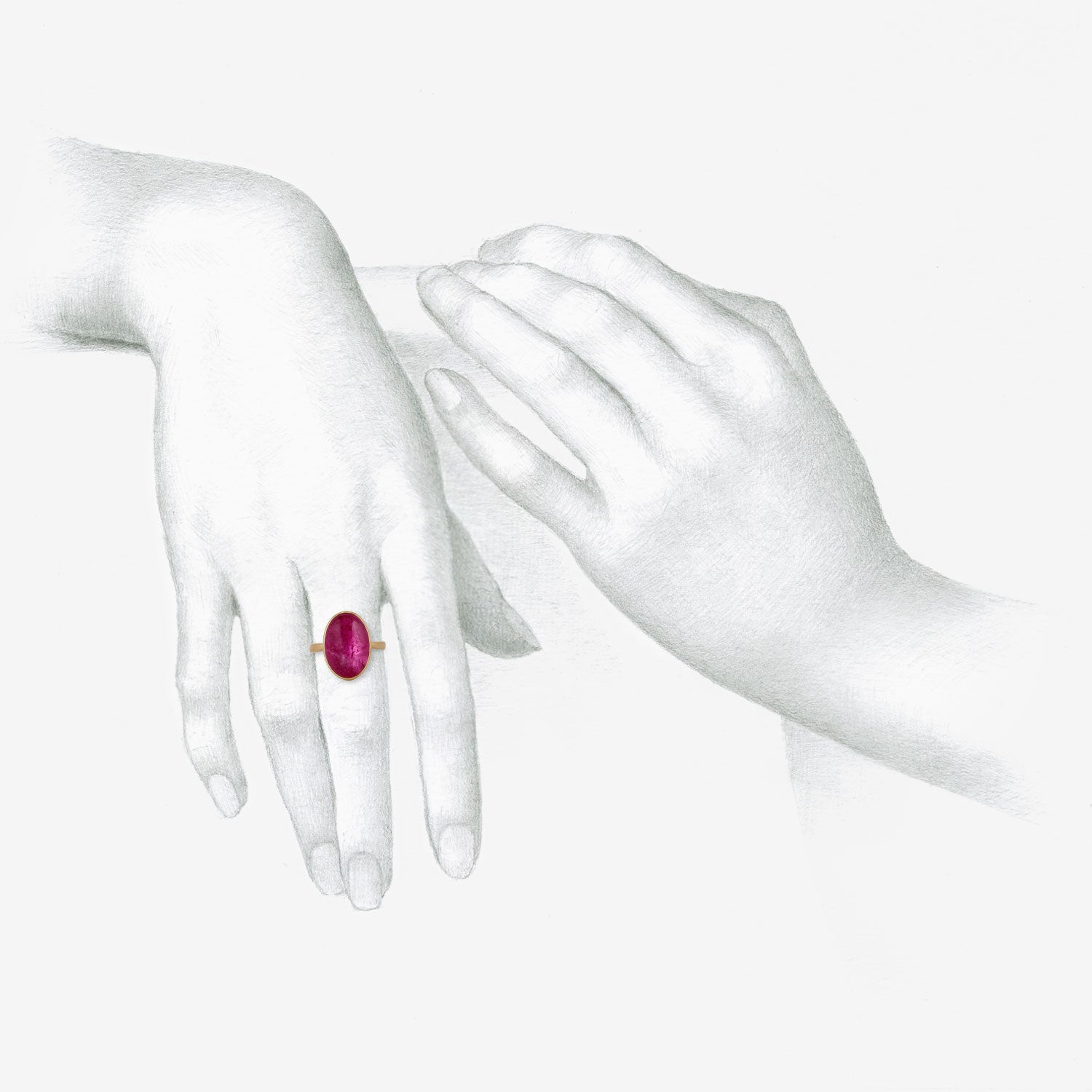 LOLA BROOKS 18K & OVAL PINK TOURMALINE RING, 9.8CT