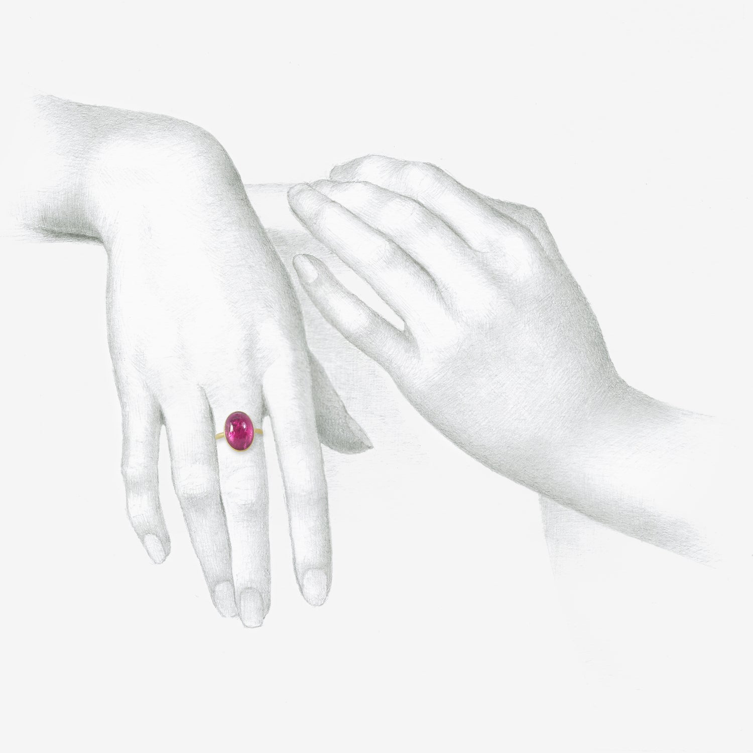 LOLA BROOKS 18K & VIBRANT PINK TOURMALINE RING, 7.23CT