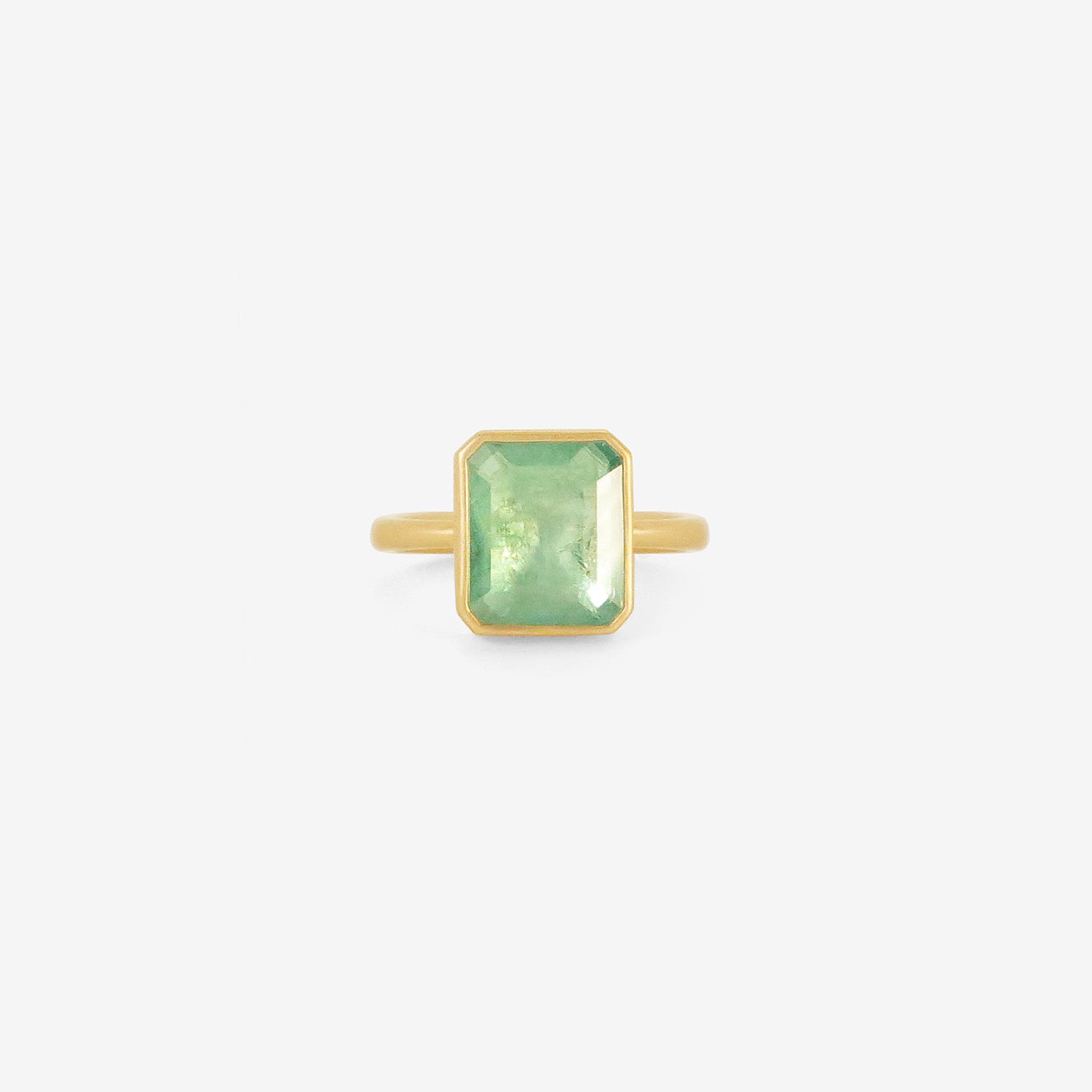 LOLA BROOKS 18K & EMERALD-CUT ZAMBIAN EMERALD RING, 4.68CT