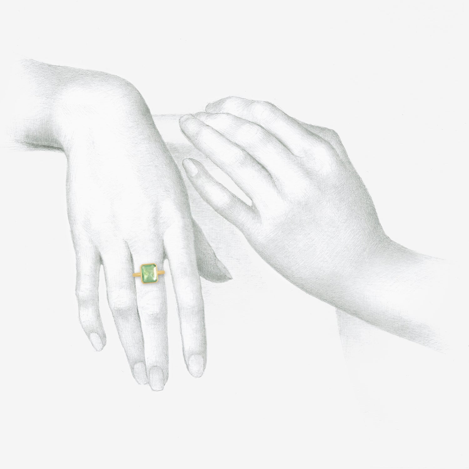 LOLA BROOKS 18K & EMERALD-CUT ZAMBIAN EMERALD RING, 4.68CT