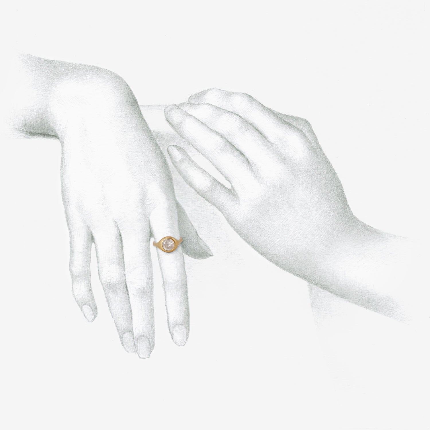 LOLA BROOKS 18K & ROUND BRILLIANT-CUT MISTY WHITE DIAMOND CAST RING, 2.01CT