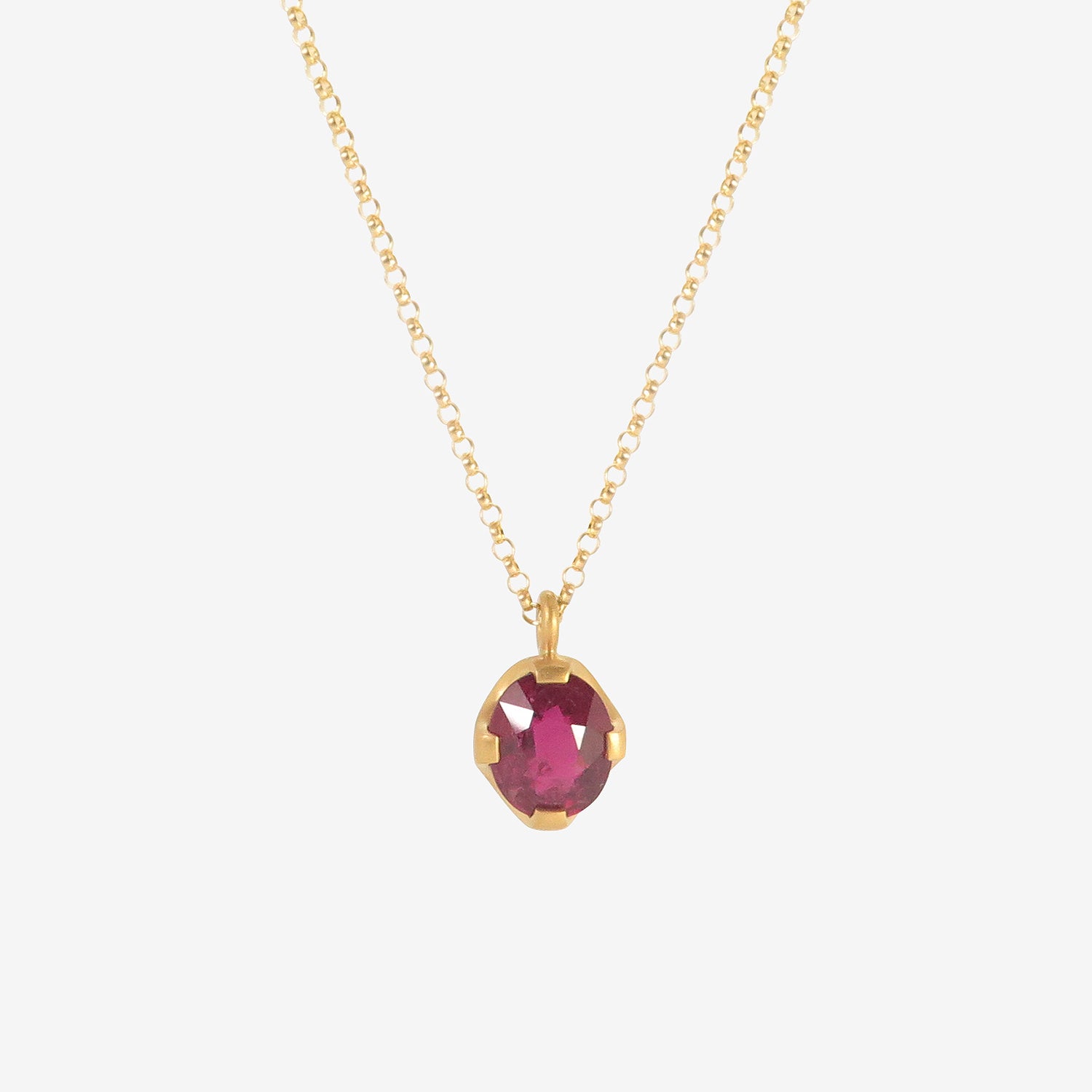 LOLA BROOKS 22K & OVAL FACETED RUBELLITE TOURMALINE PENDANT, 13.30CT