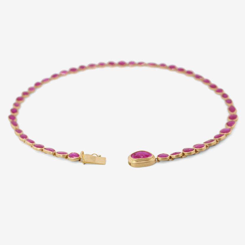 LOLA BROOKS 18K & ROSE-CUT RUBY RIVIERA NECKLACE, 28.09CTS