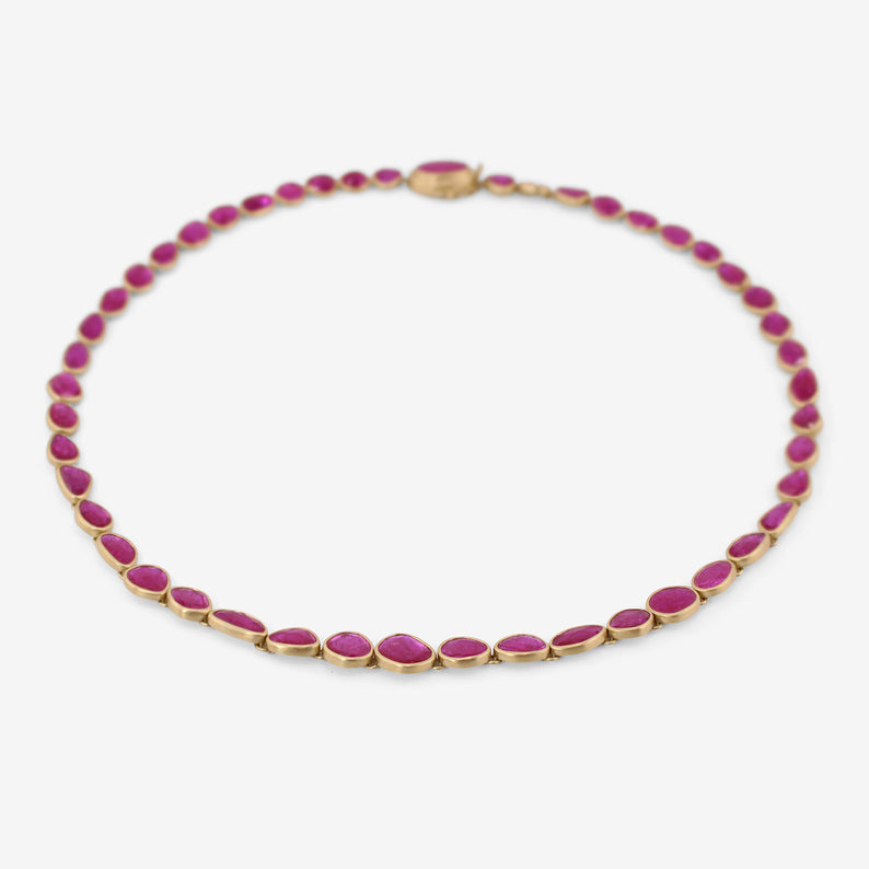 LOLA BROOKS 18K & ROSE-CUT RUBY RIVIERA NECKLACE, 28.09CTS
