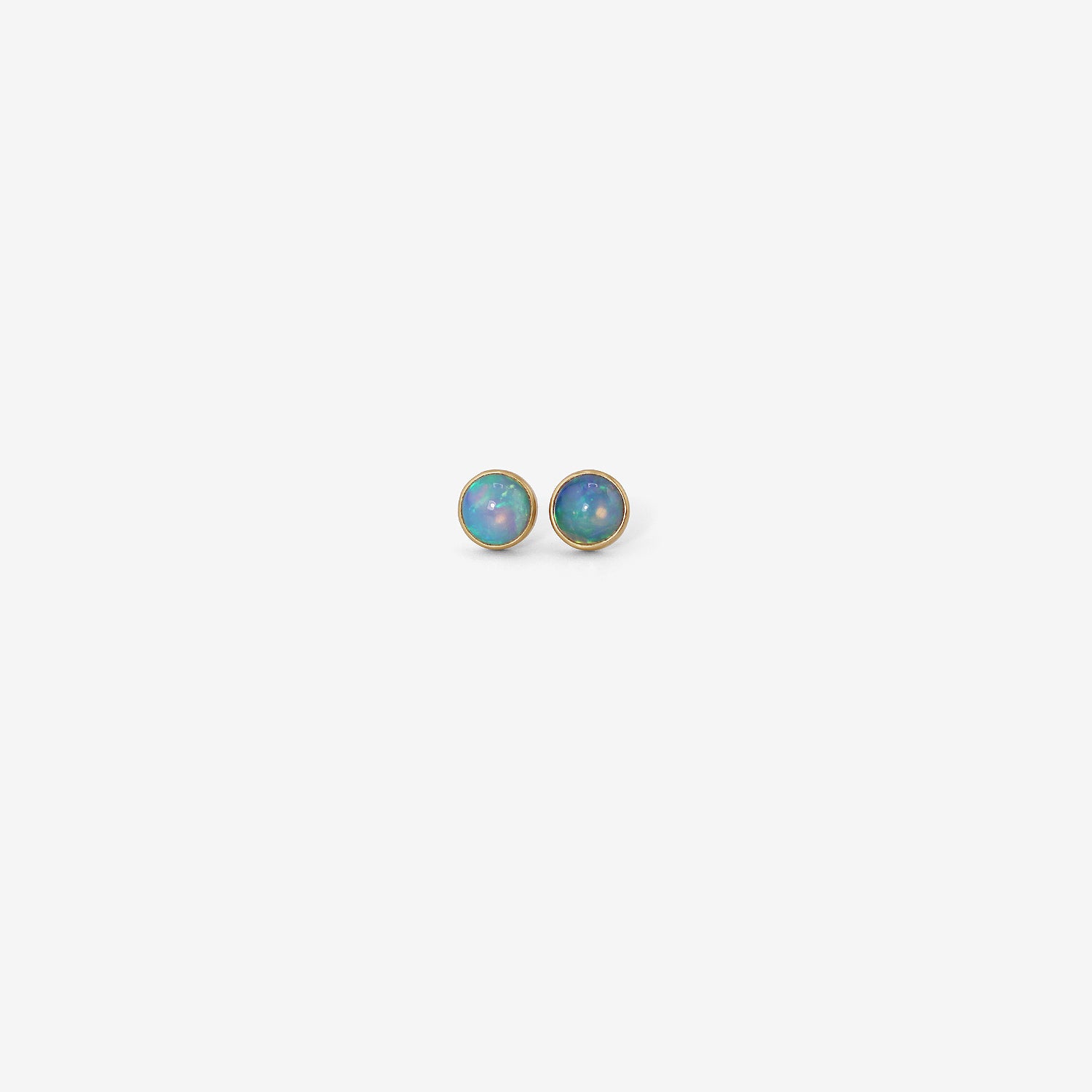 LOLA BROOKS 18K & ROUND CABOCHON ETHIOPIAN OPAL STUDS, 1.71CT