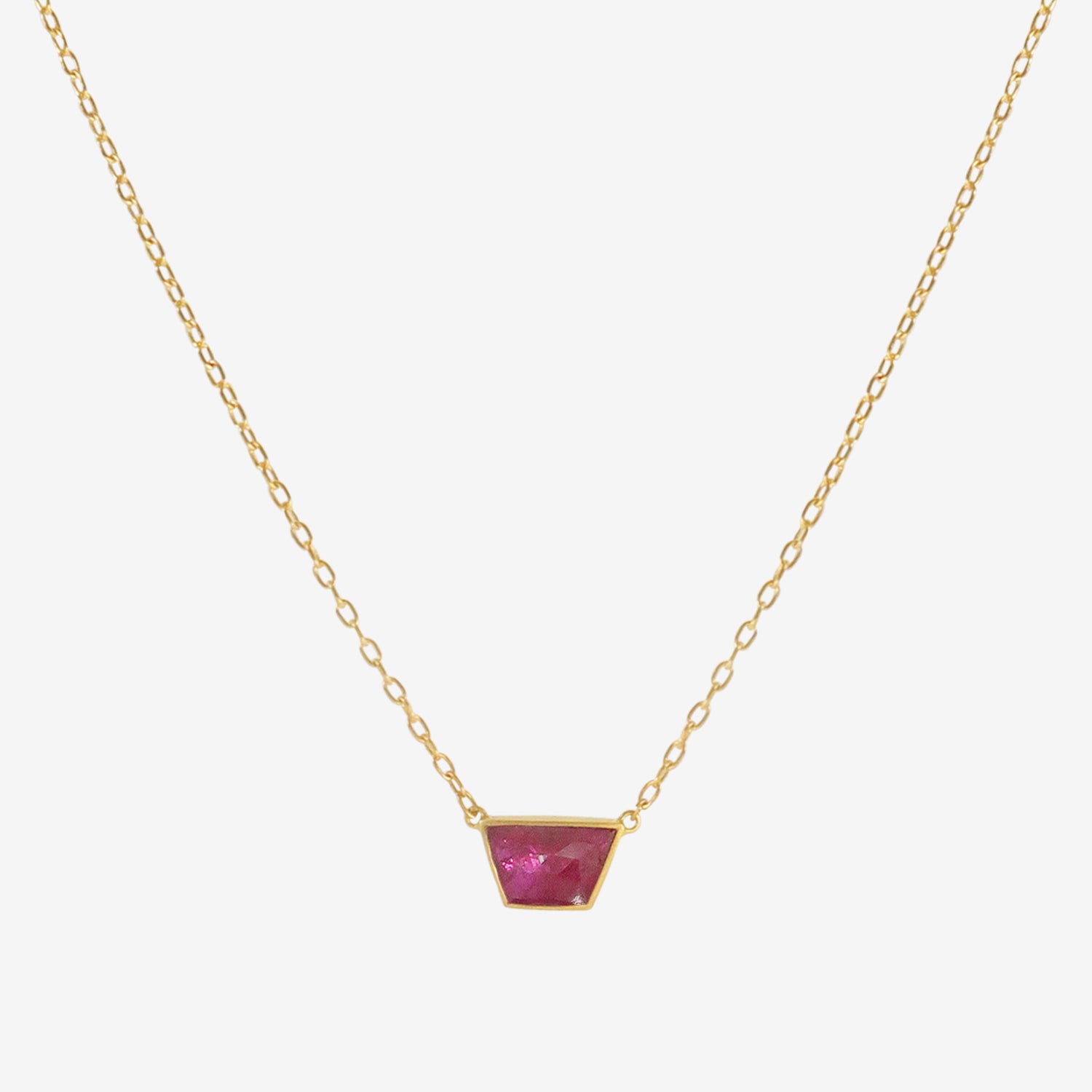 LOLA BROOKS 18K & TRAPEZOIDAL RUBY PENDANT, 2.53CT