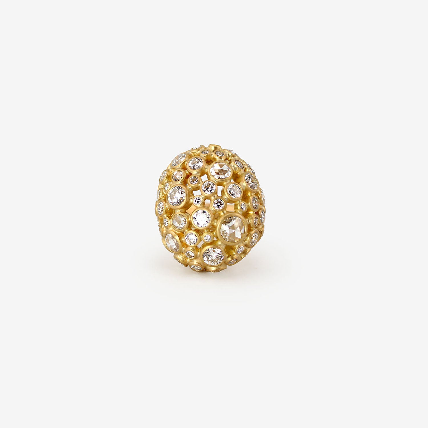 LOLA BROOKS 18K & DIAMOND DISCO BALL RING, 4.21CT