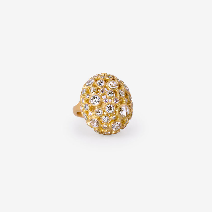 LOLA BROOKS 18K & DIAMOND DISCO BALL RING, 4.21CT