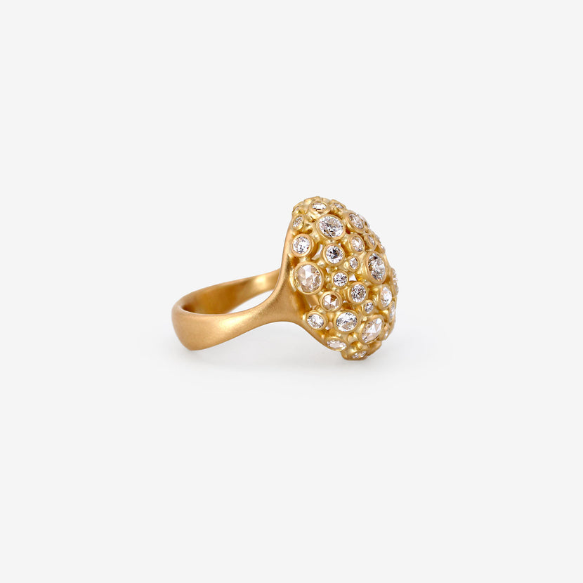 LOLA BROOKS 18K & DIAMOND DISCO BALL RING, 4.21CT