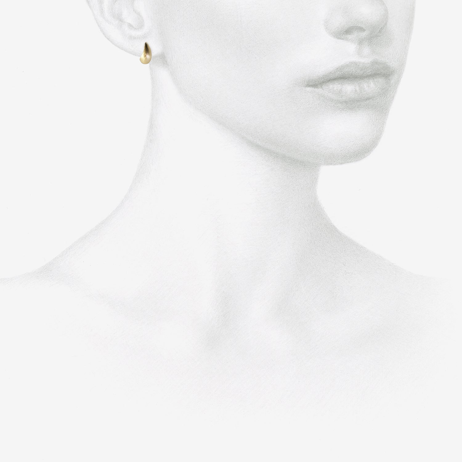 NICOLE LANDAW 14K LARGE HEWN TEARDROP EARRINGS ON POSTS