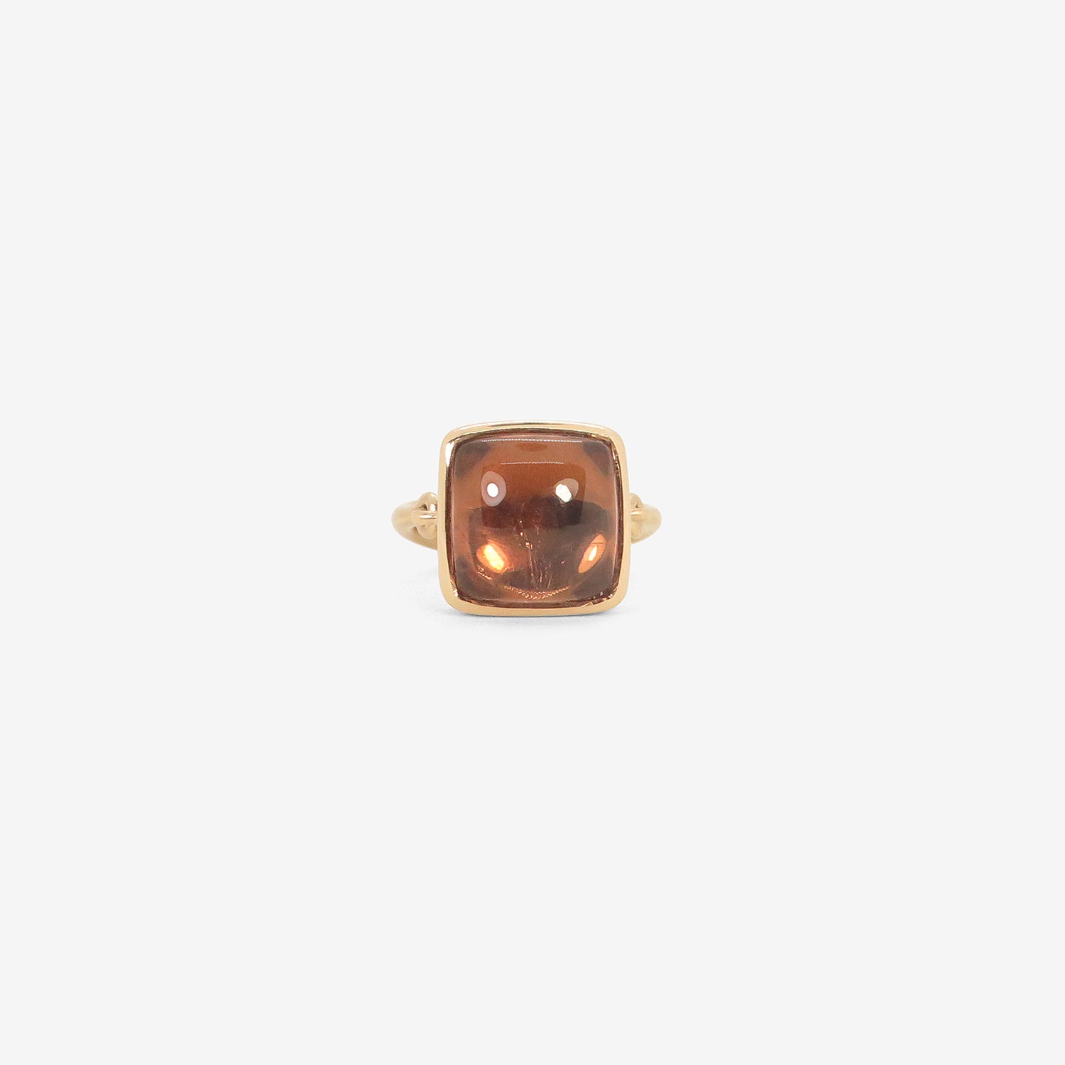 NICOLE LANDAW ROSY ORANGE TOURMALINE CHICLET EMPIRE RING