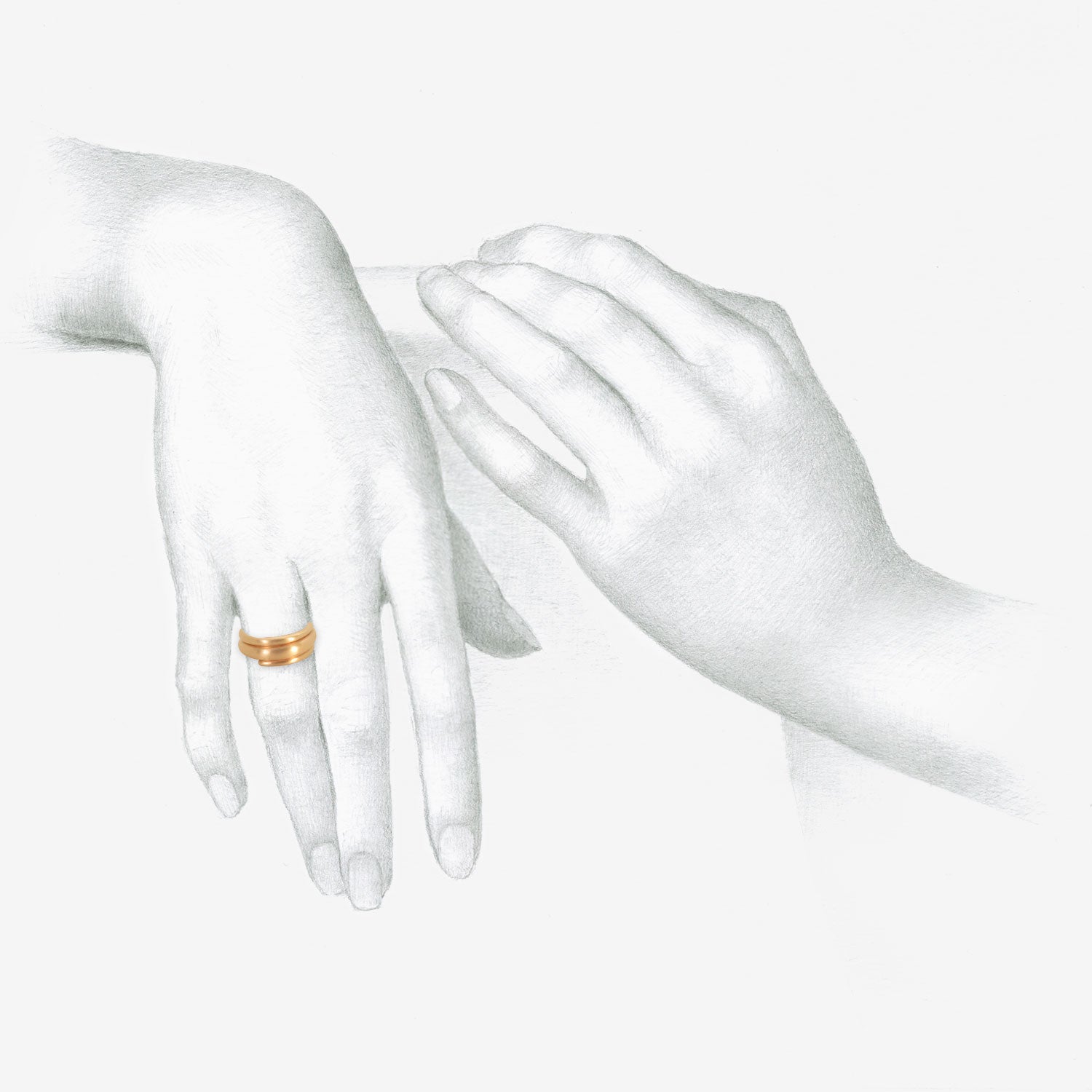 NICOLE LANDAW 14K THREE WRAP SPIRAL RING