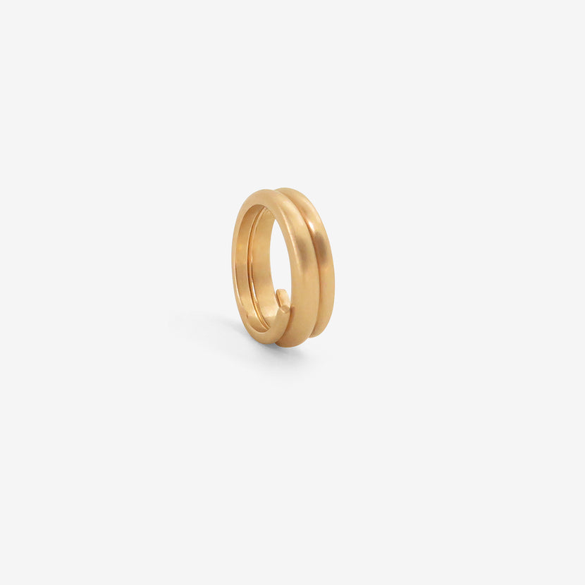 NICOLE LANDAW 14K THREE WRAP SPIRAL RING