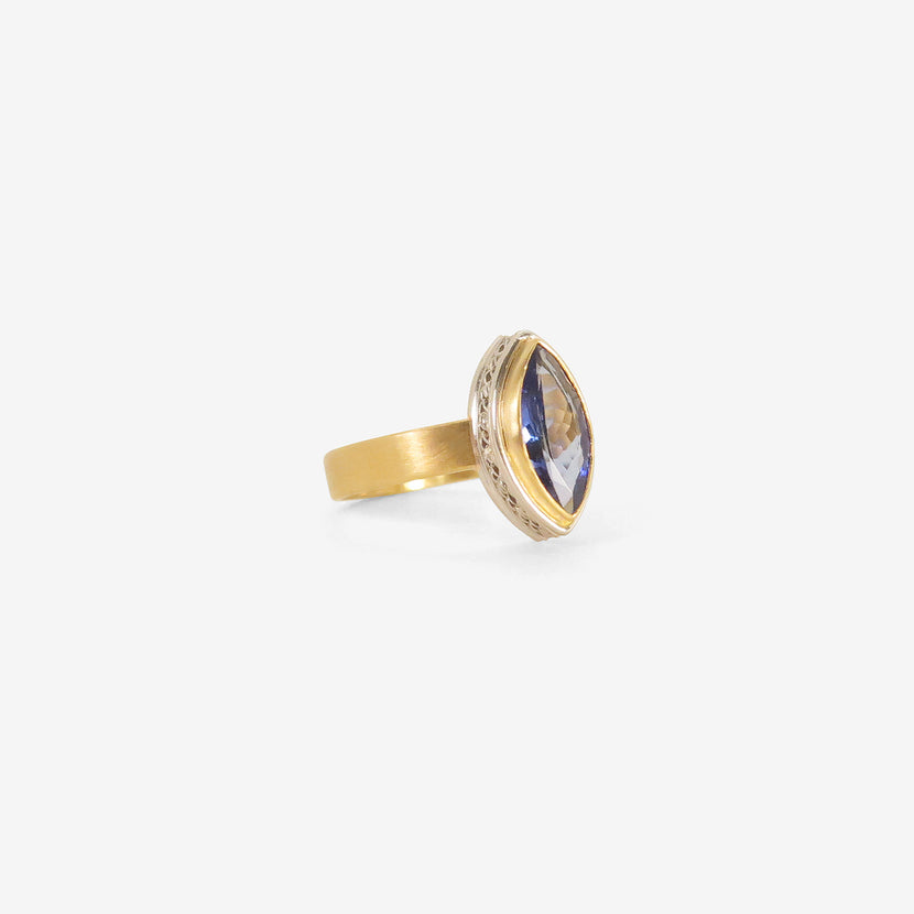 NIKOLLE RADI 18K & PLATINUM RING WITH MARQUIS-SHAPED TANZANITE, 1.32CT