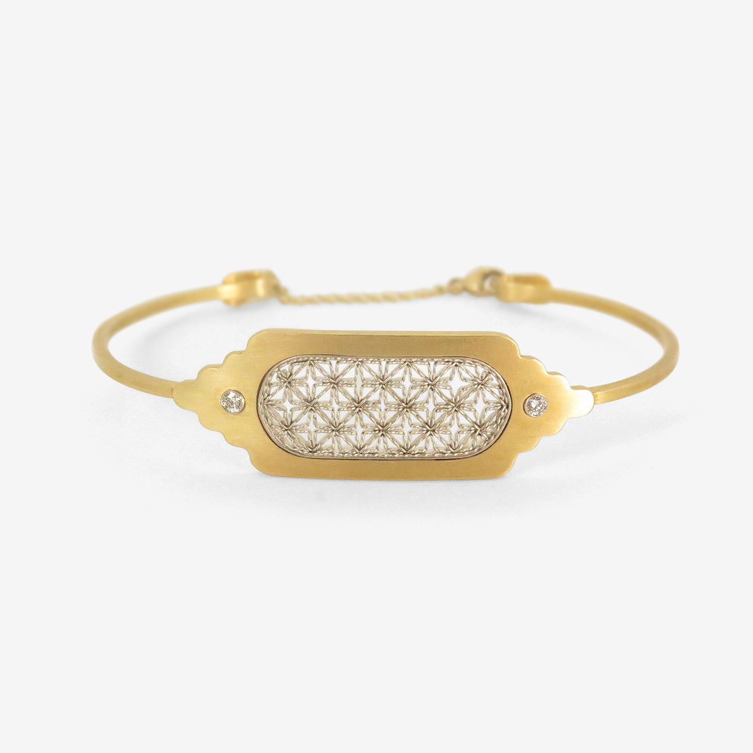 NIKOLLE RADI 18K & PLATINUM BRACELET WITH TWO DIAMONDS