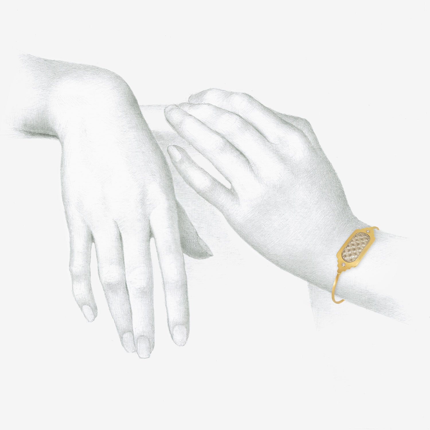 NIKOLLE RADI 18K & PLATINUM BRACELET WITH TWO DIAMONDS