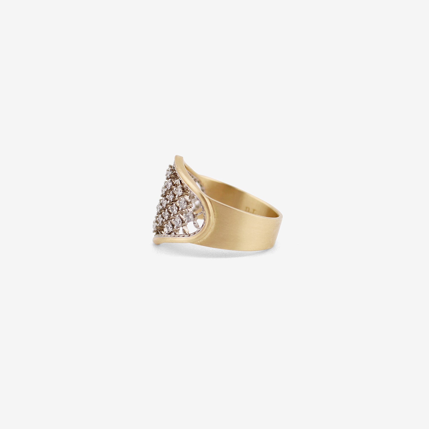 NIKOLLE RADI 18K & PLATINUM CORSET RING WITH WHITE DIAMONDS