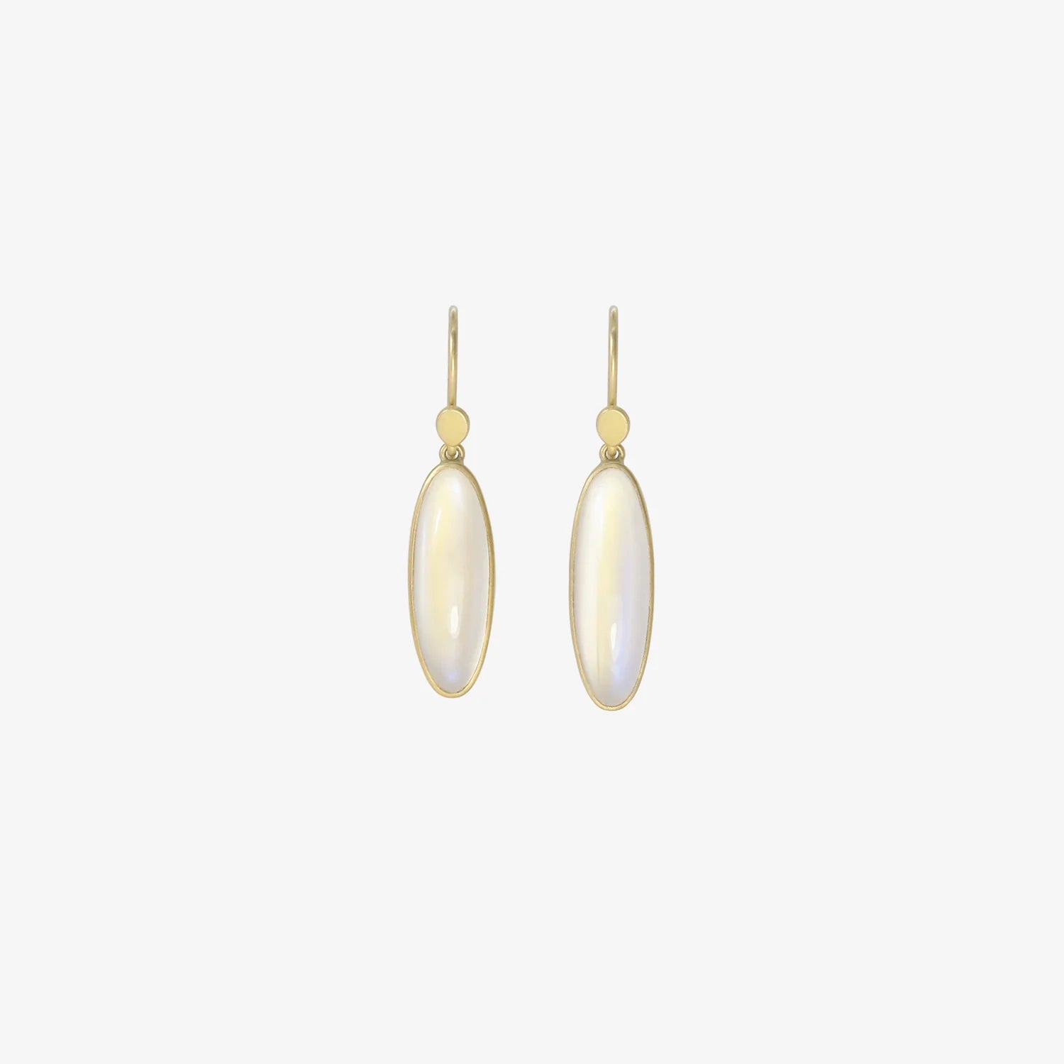 LOLA BROOKS 18K & LONG OVAL MOONSTONE DROP EARRINGS, 10.33CT