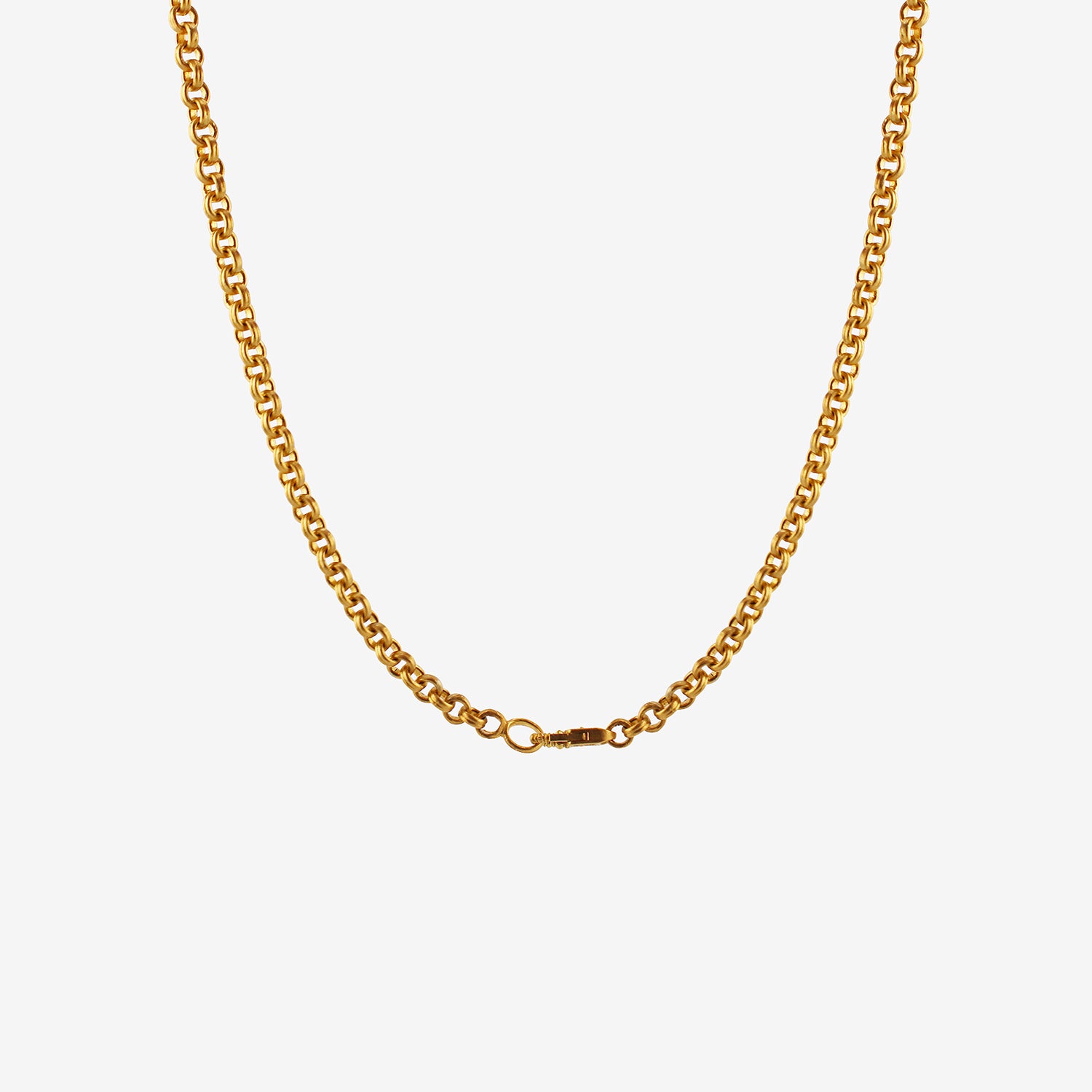 PROUNIS 22K BABY DOUBLE LINK CHAIN NECKLACE WITH FIBULA CLASP