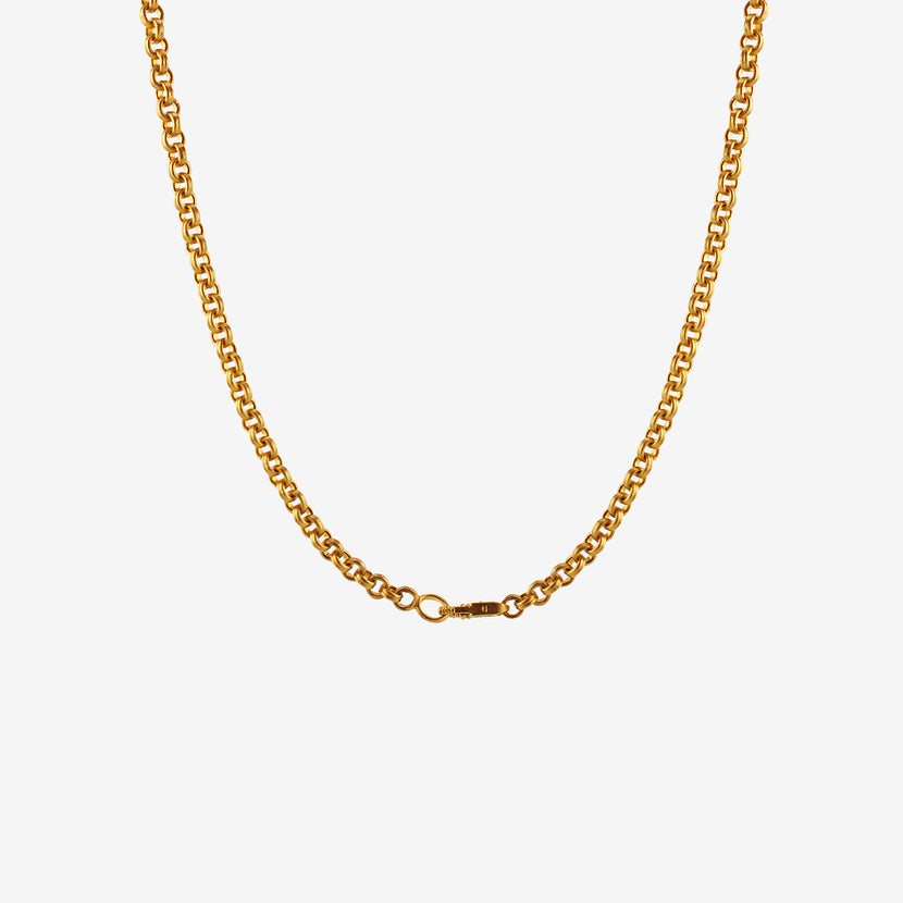 PROUNIS 22K BABY DOUBLE LINK CHAIN NECKLACE WITH FIBULA CLASP