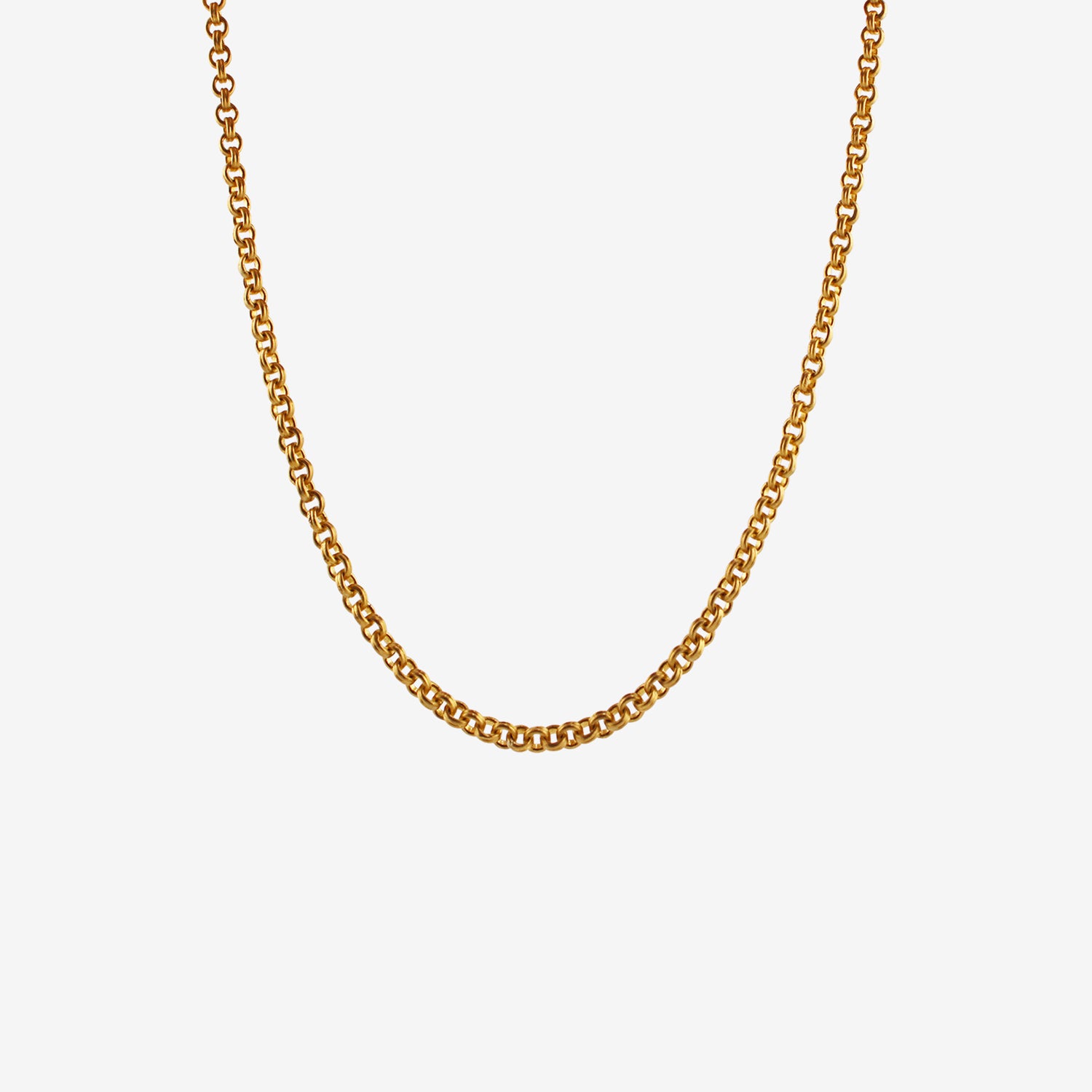 PROUNIS 22K BABY DOUBLE LINK CHAIN NECKLACE WITH FIBULA CLASP