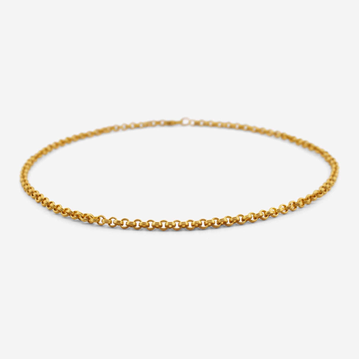 PROUNIS 22K BABY DOUBLE LINK CHAIN NECKLACE WITH FIBULA CLASP