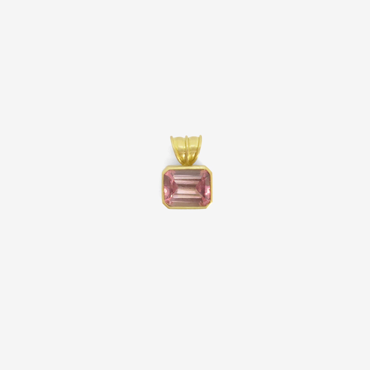 PROUNIS 22K & BLUSH TOURMALINE BABY BLOCK PENDANT